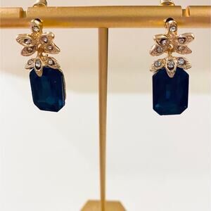 Gem Gold Rhinestone Drop Earrings*